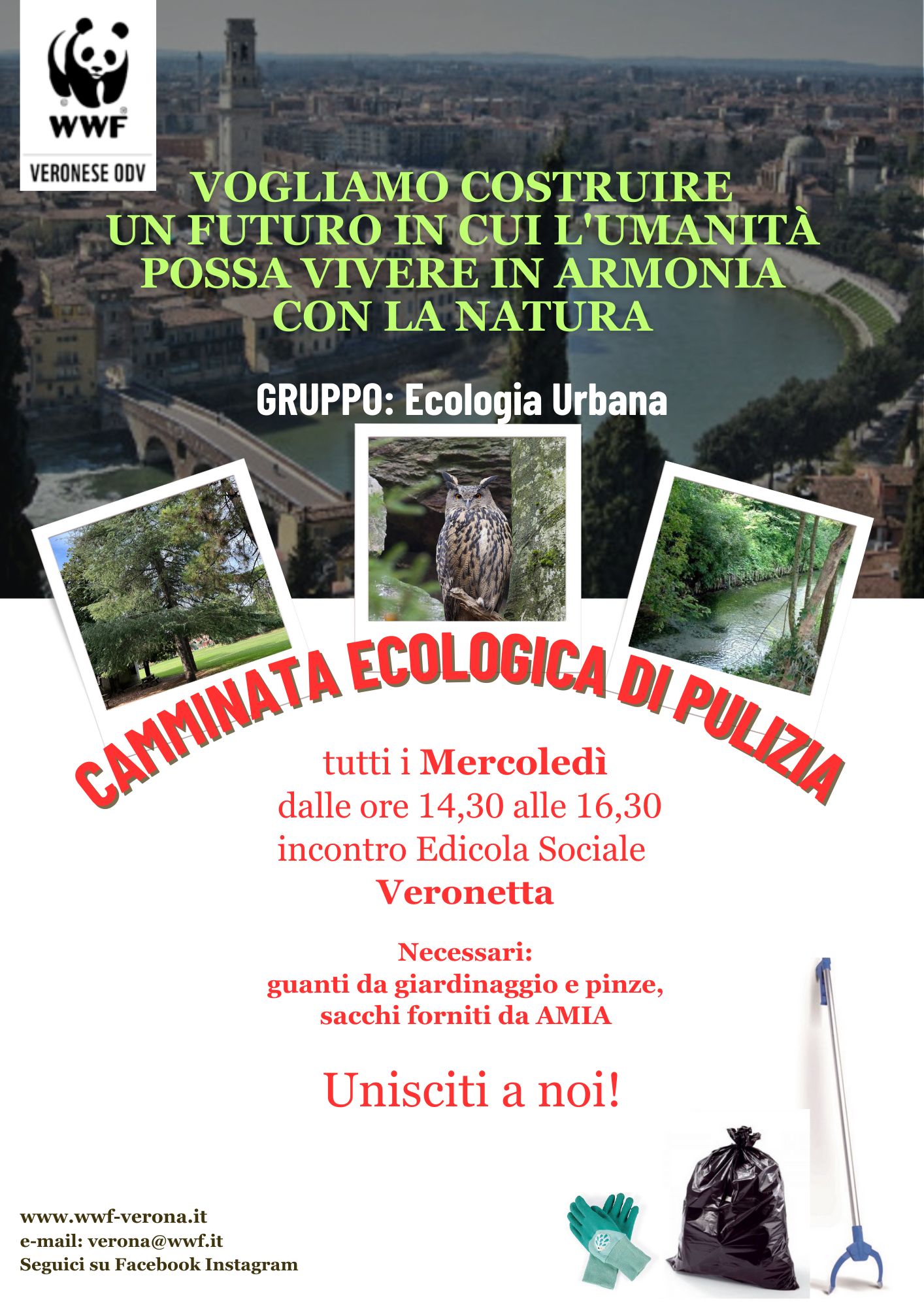 Locandina Camminata Ecologica di Pulizia a Verona