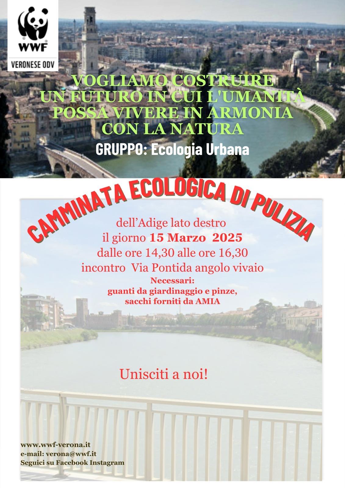 camminata ecologica di pulizia sull'adige